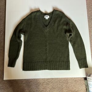 Green PINK sweater olive green